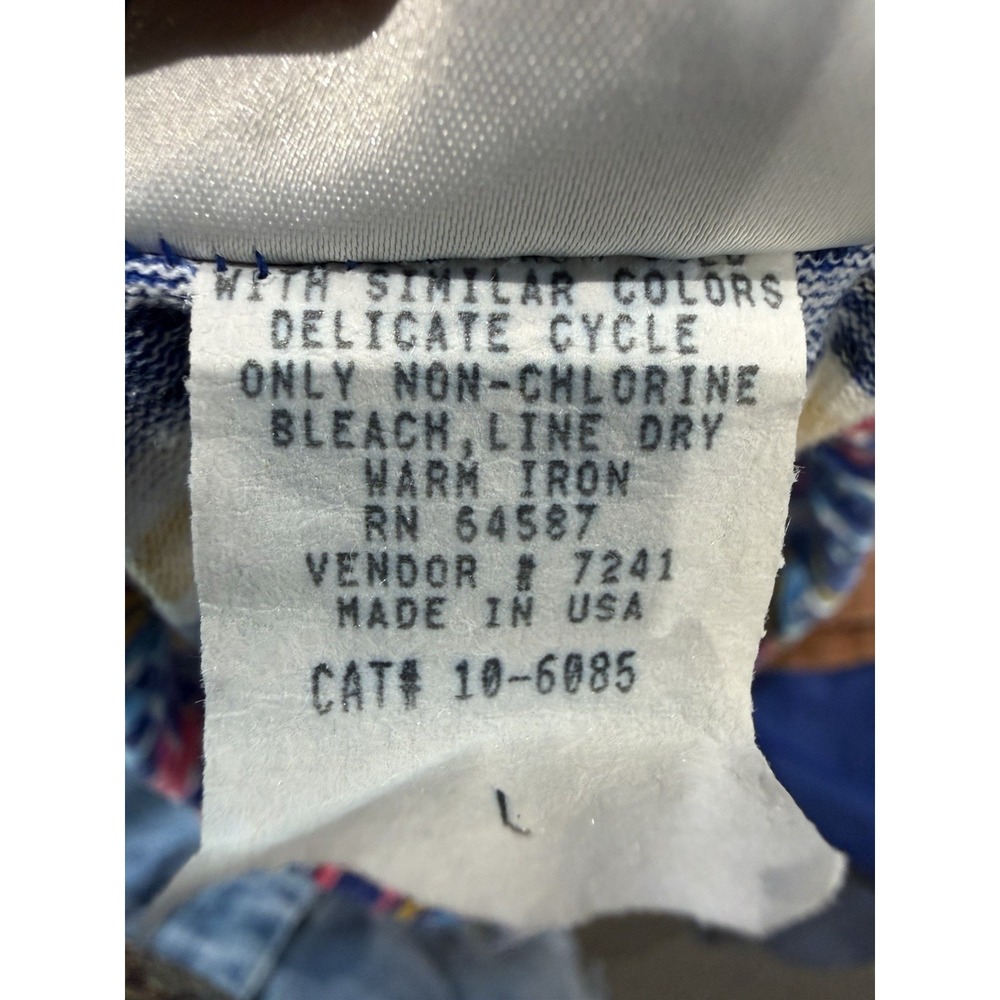 Spiegel Women's Blue Yellow Pink Abstract Print Casual Shorts Size L - Picture 5 of 5